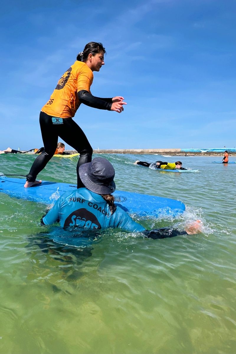 beginner surfing Portugal at Baleal Beach